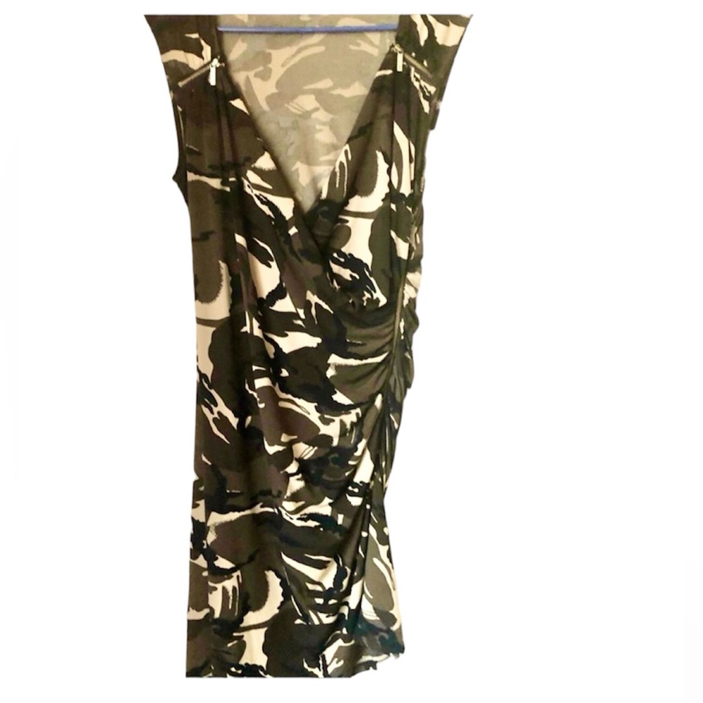 MK  sexy asymmetrical camo jersey mini dress